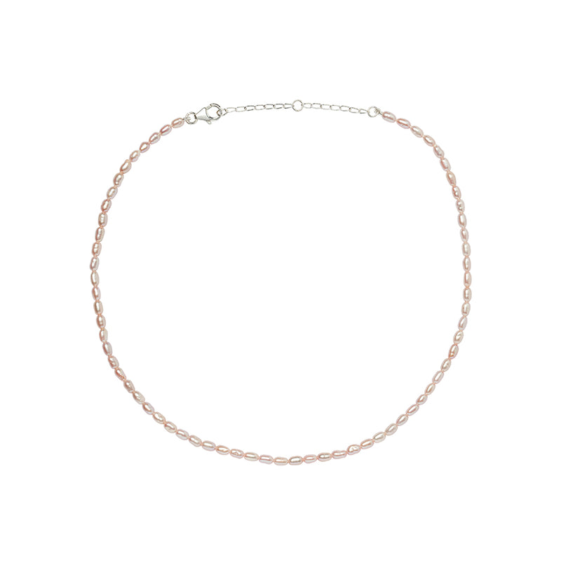 Seed Pearl Necklace Pink