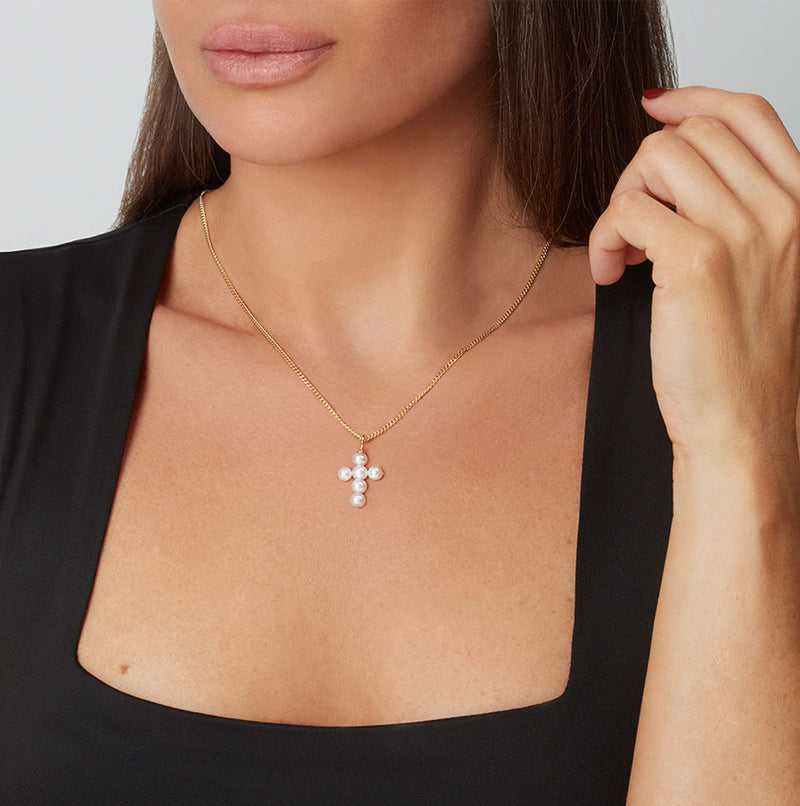Cross Pearl Pendant