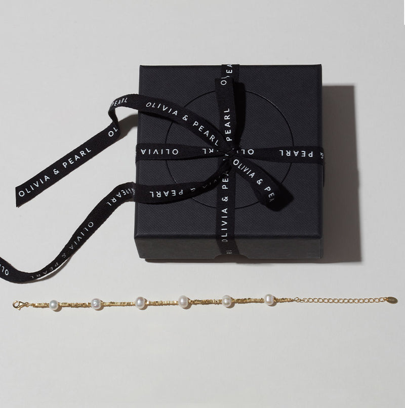 Multi Pearl Golden Bracelet