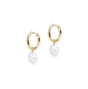 Midi Hoop and Baroque Charm Gold Earring Set