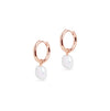 Midi Hoop and Baroque Charm Rose Gold Earring Set