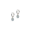Small Hoop and Tahitian Pearl Charm Silver Earring Set