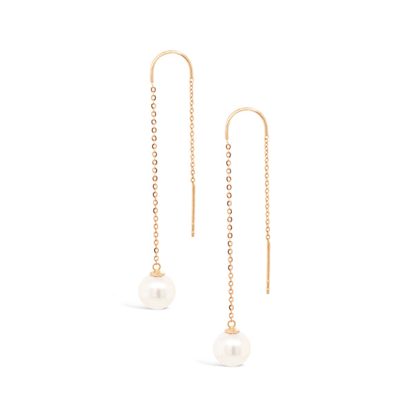 Oh So Fine Drop Pearl Earring 18ct - Olivia & Pearl