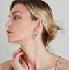 Large Hoop and Baroque Pearl Charm Silver Earring Set
